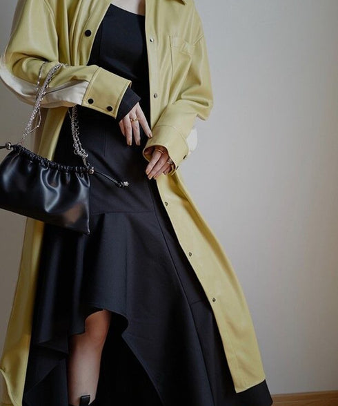 Asymmetric Flare Hem Skirt